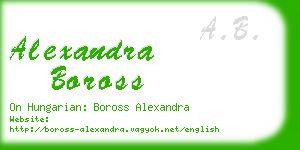 alexandra boross business card